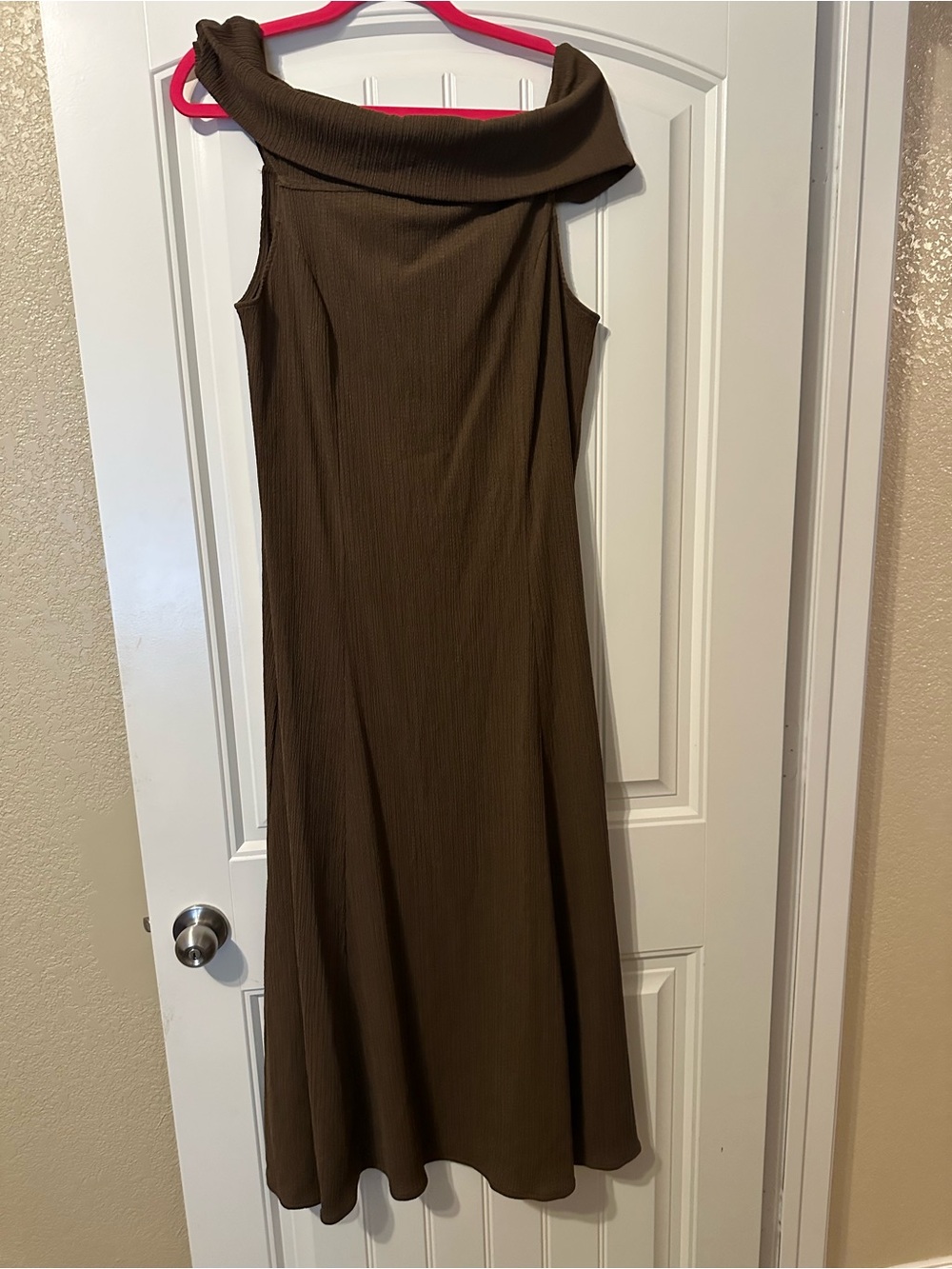 H&M Brown Sleeveless Maxi Dress with Foldover Cowl